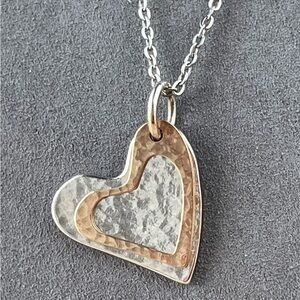 James Avery Sterling Silver .925 Bronze Fearless Open Heart Pendant